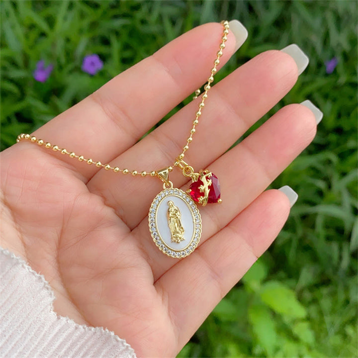 Our Lady & Sacred Heart Necklace in 6 Styles: Elegant Faith-Infused Jewelry