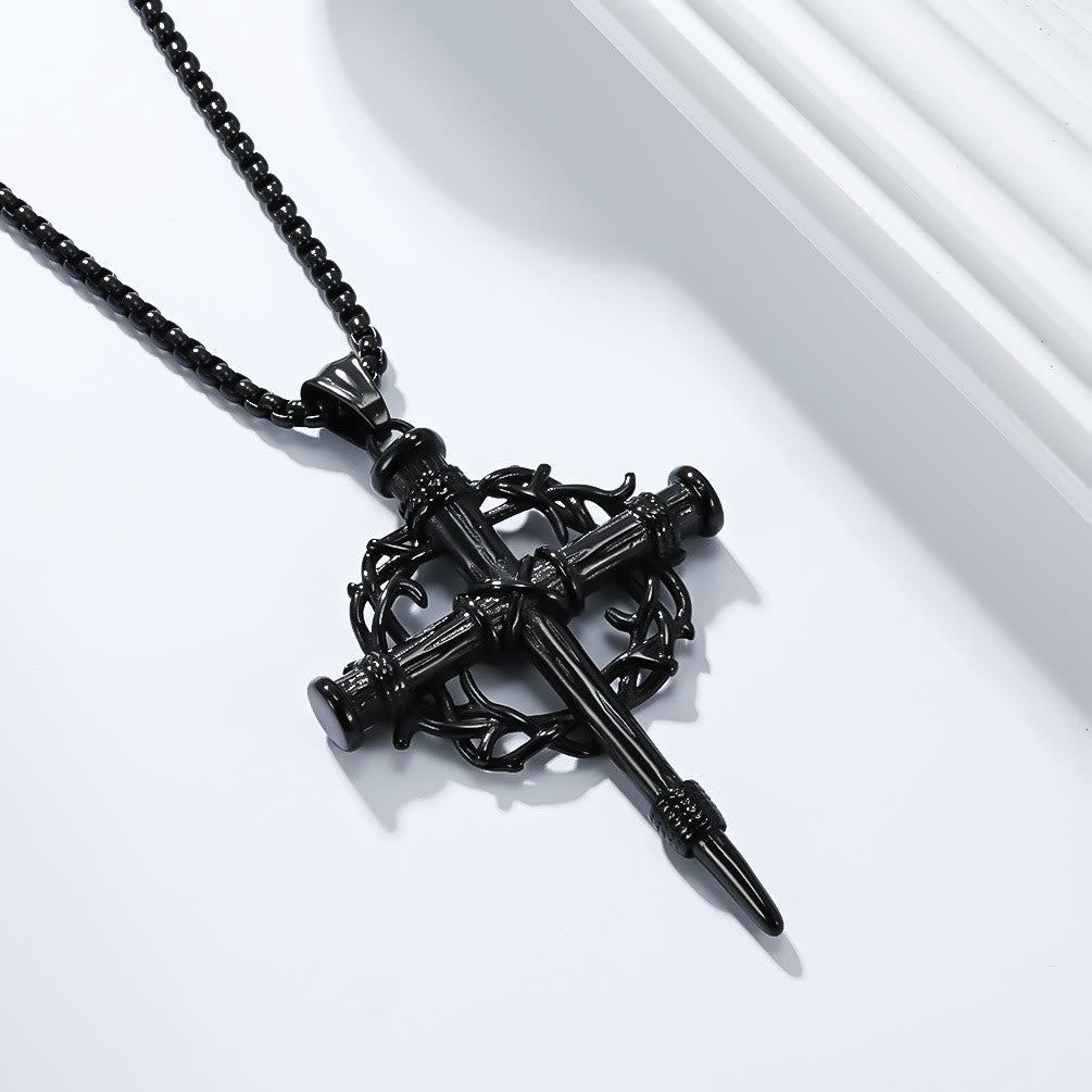 Three-Style Cross with Thron Necklace: Quiet Reminder of His Redemption