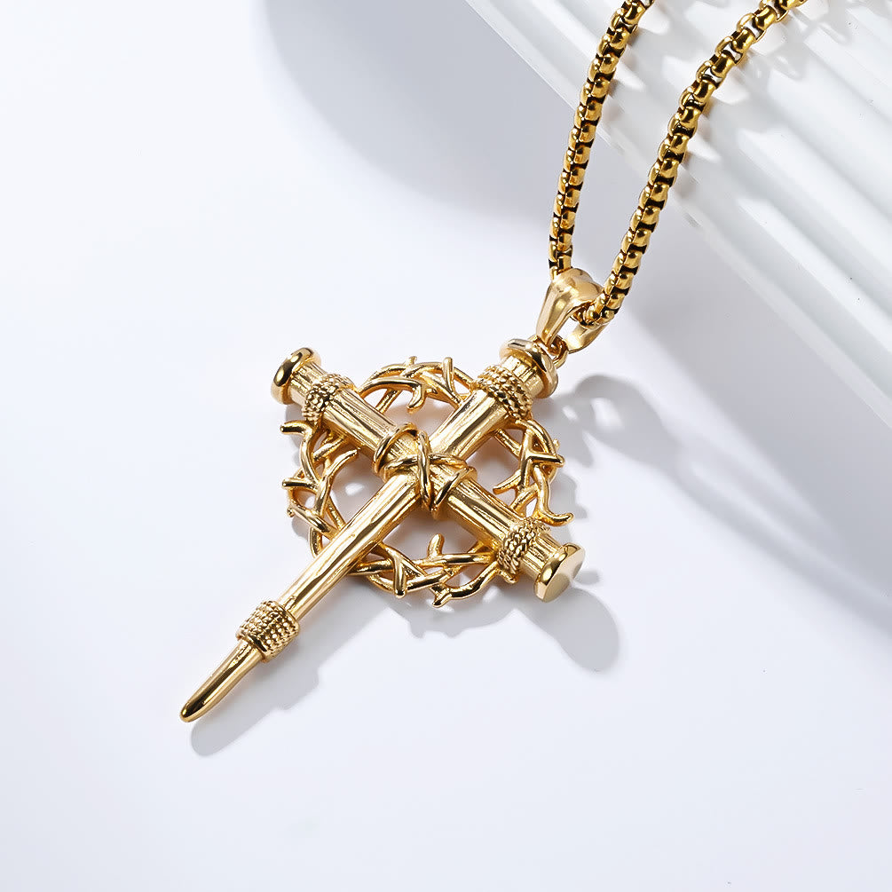 Three-Style Cross with Thron Necklace: Quiet Reminder of His Redemption