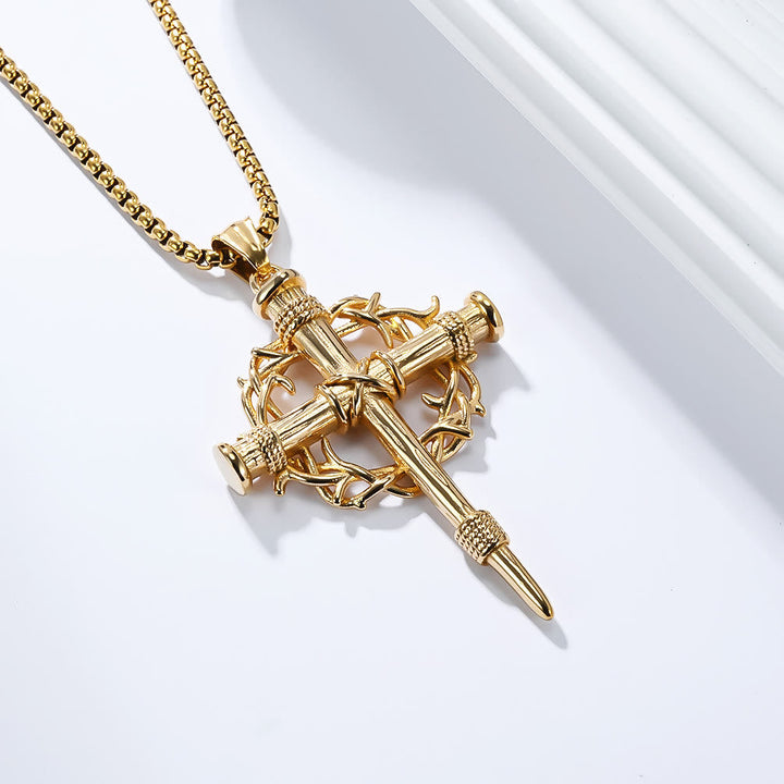 Three-Style Cross with Thron Necklace: Quiet Reminder of His Redemption