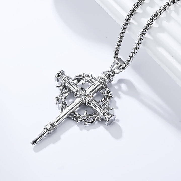 Three-Style Cross with Thron Necklace: Quiet Reminder of His Redemption