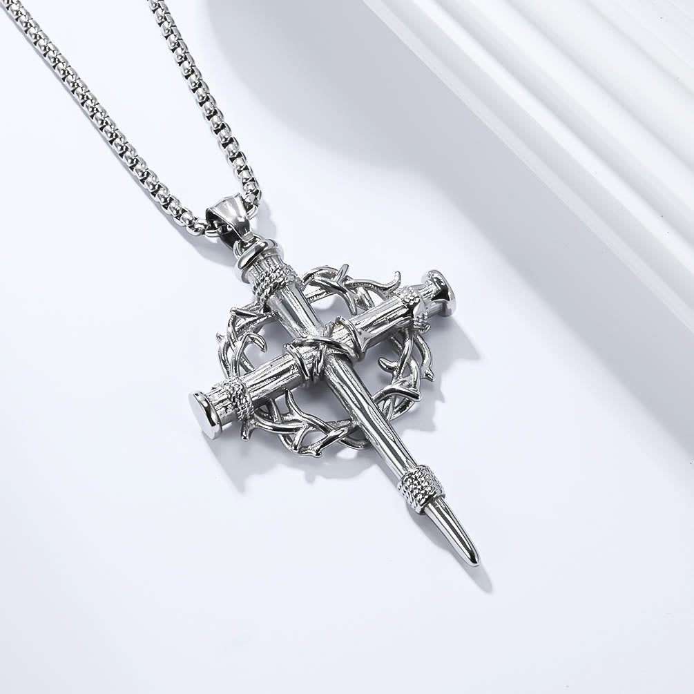 Three-Style Cross with Thron Necklace: Quiet Reminder of His Redemption