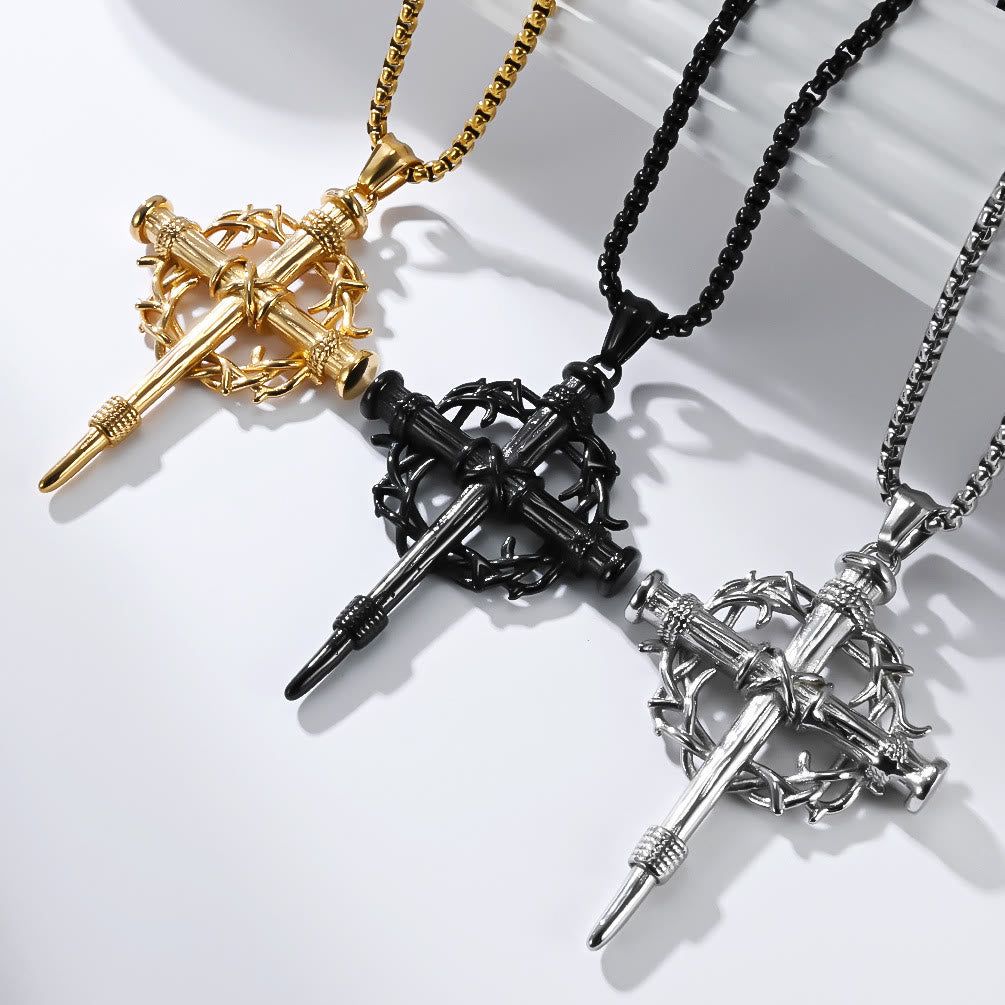 Three-Style Cross with Thron Necklace: Quiet Reminder of His Redemption