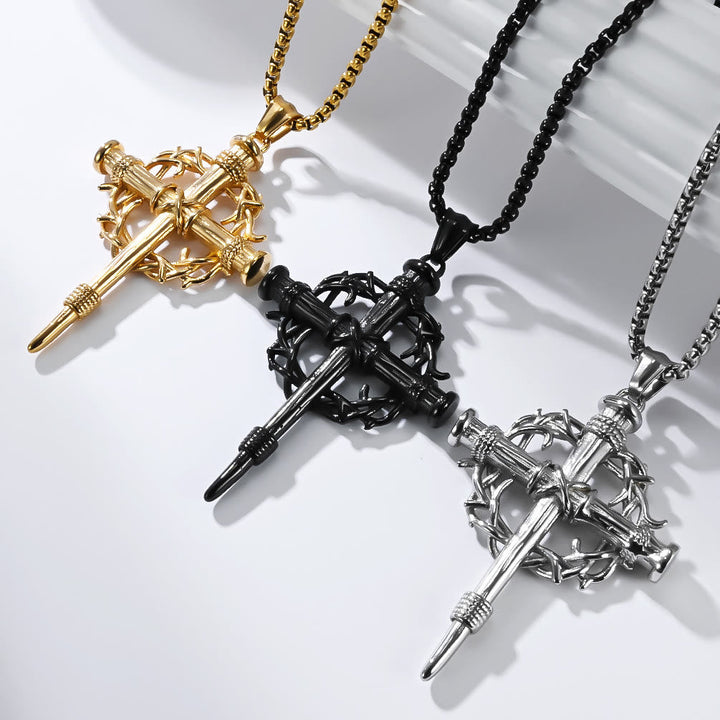 Three-Style Cross with Thron Necklace: Quiet Reminder of His Redemption