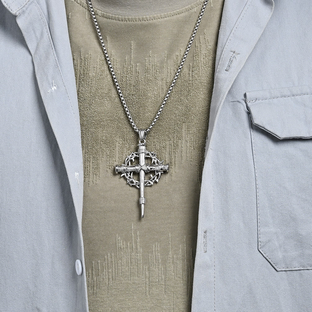 Three-Style Cross with Thron Necklace: Quiet Reminder of His Redemption