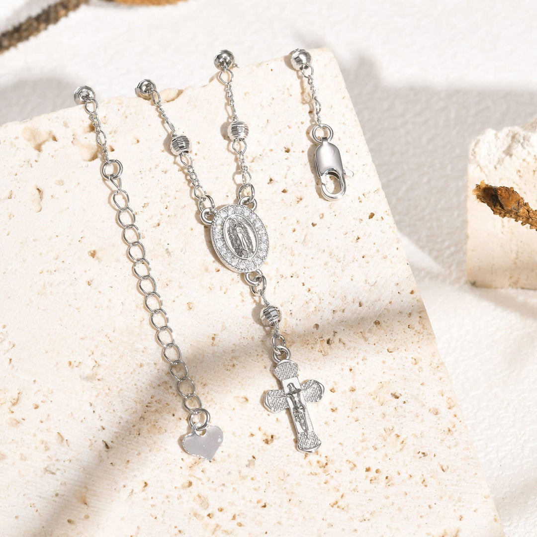 Our Lady & Crucifix Pendant Bracelet: Her Grace on Your Wrist