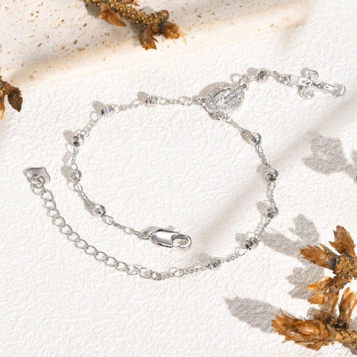 Our Lady & Crucifix Pendant Bracelet: Her Grace on Your Wrist