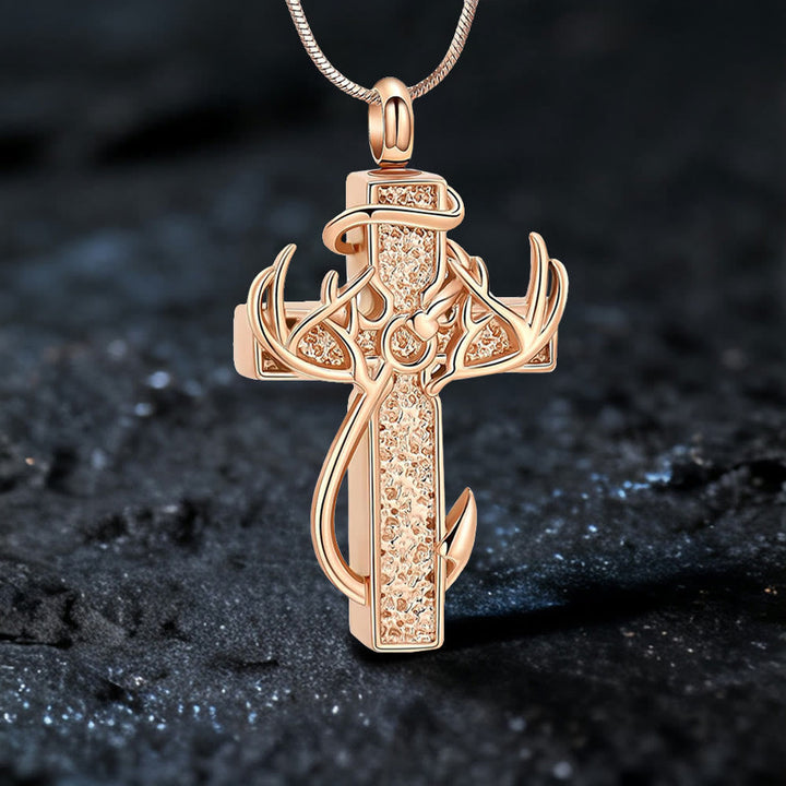 Hunting & Fishing Cross Pendant Necklace: Outdoor Faith & Spiritual Devotion
