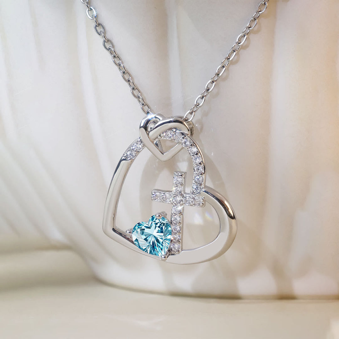 Sacred Heart Cross Necklace with Colored Accent: A Daily Link to His Love