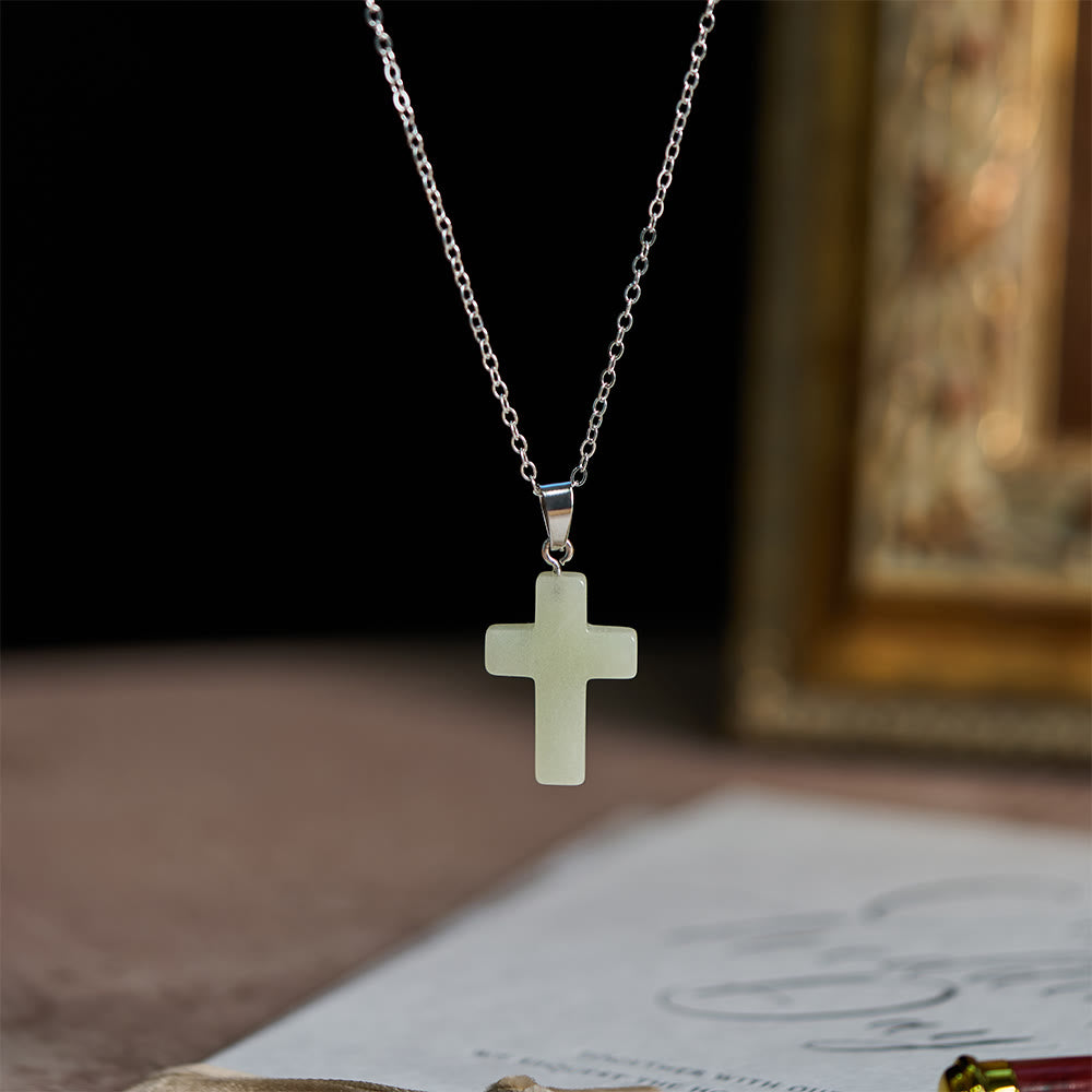 Glow-in-the-Dark Cross Necklace with Friendship Message Card: Embody His Gentle Grace