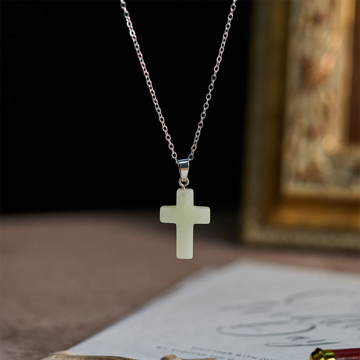 Glow-in-the-Dark Cross Necklace with Friendship Message Card: Embody His Gentle Grace