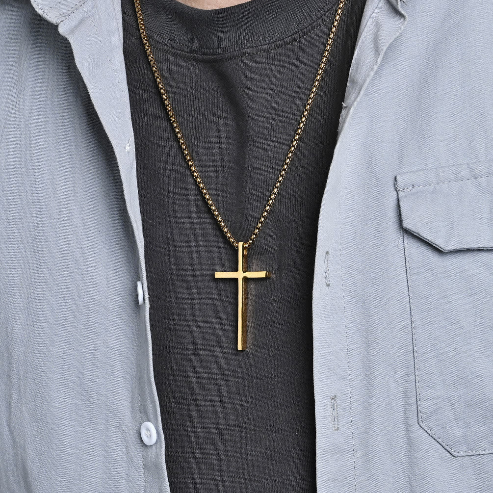 Cross Necklace with I Can Do All Things Inscription: Stylish Reminder of His Tender Strength