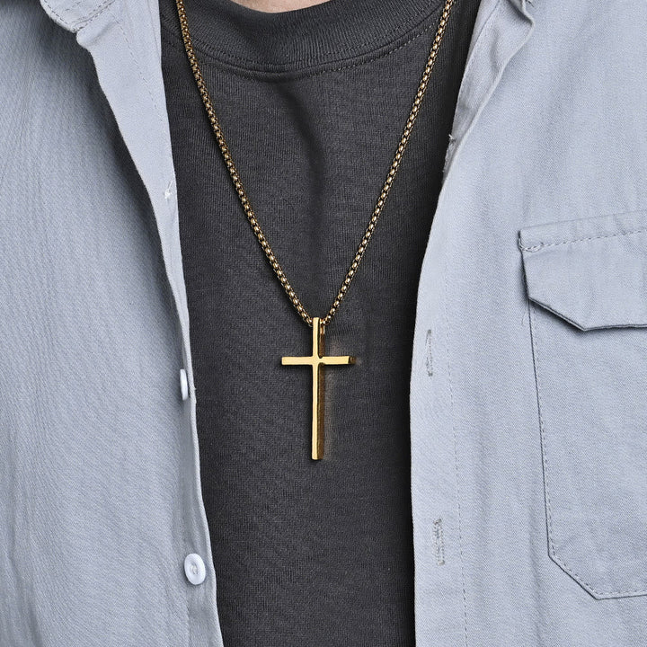 Cross Necklace with I Can Do All Things Inscription: Stylish Reminder of His Tender Strength