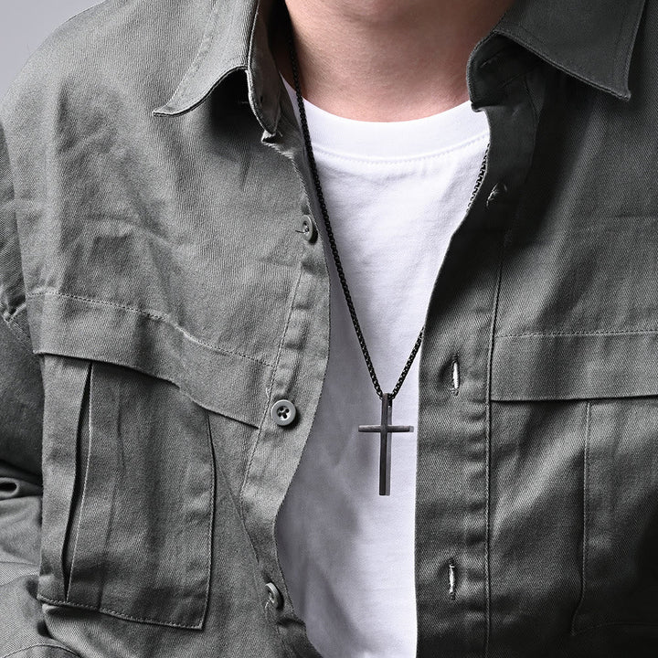 Cross Necklace with I Can Do All Things Inscription: Stylish Reminder of His Tender Strength