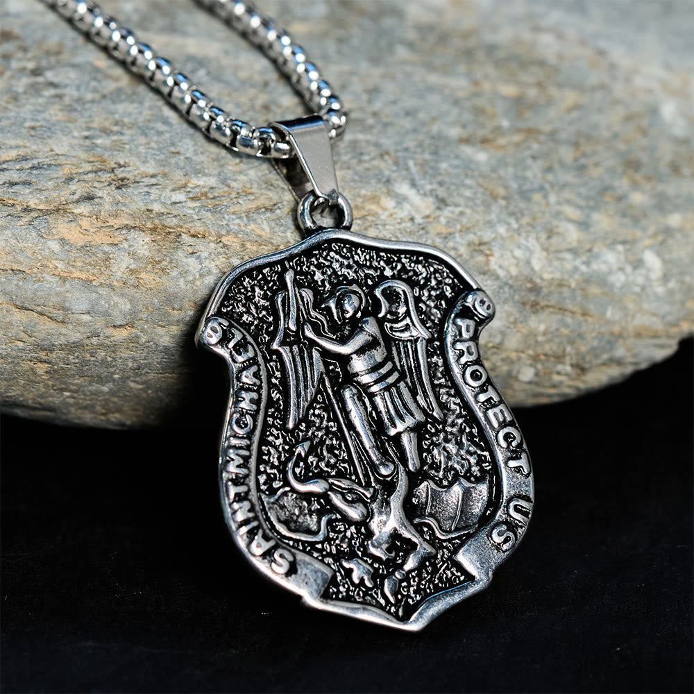 Dark Antiqued St. Michael Necklace: Carry His Strength in Daily Wear