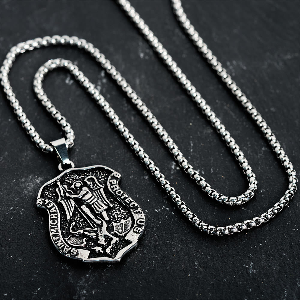 Dark Antiqued St. Michael Necklace: Carry His Strength in Daily Wear