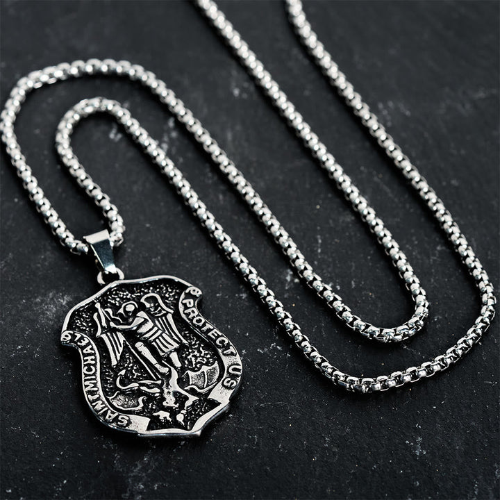 Dark Antiqued St. Michael Necklace: Carry His Strength in Daily Wear