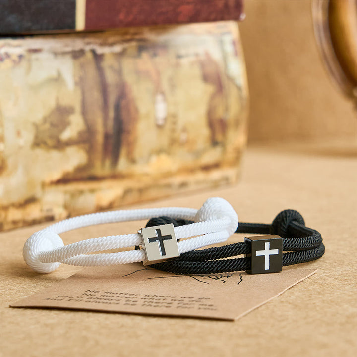 Milano Rope Cross Bracelet with Gift Card: Thoughtful Blessing for Baptism & Milestones