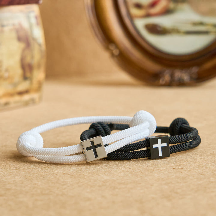 Milano Rope Cross Bracelet with Gift Card: Thoughtful Blessing for Baptism & Milestones