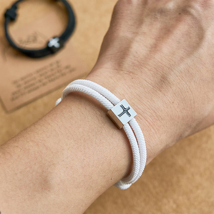Milano Rope Cross Bracelet with Gift Card: Thoughtful Blessing for Baptism & Milestones