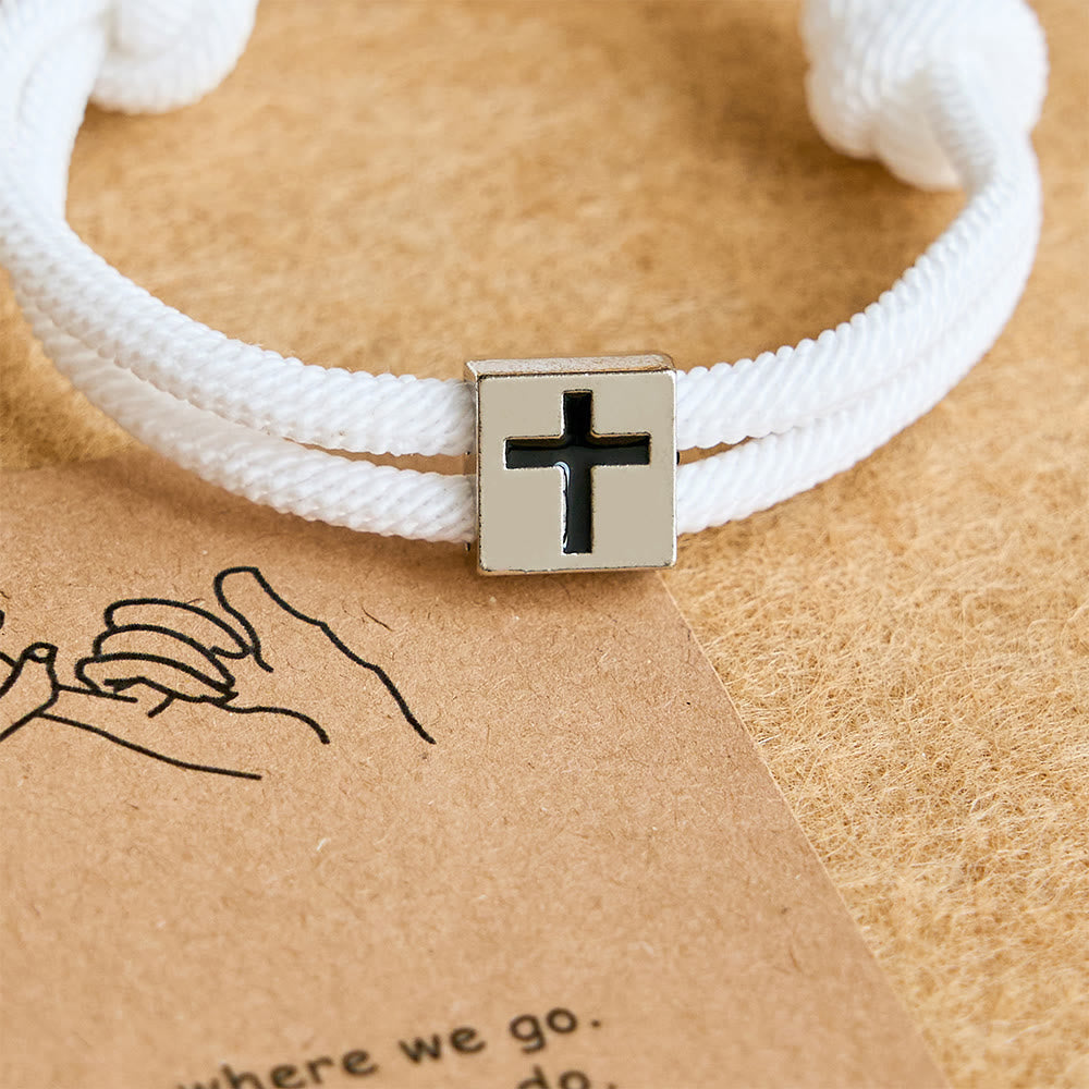 Milano Rope Cross Bracelet with Gift Card: Thoughtful Blessing for Baptism & Milestones