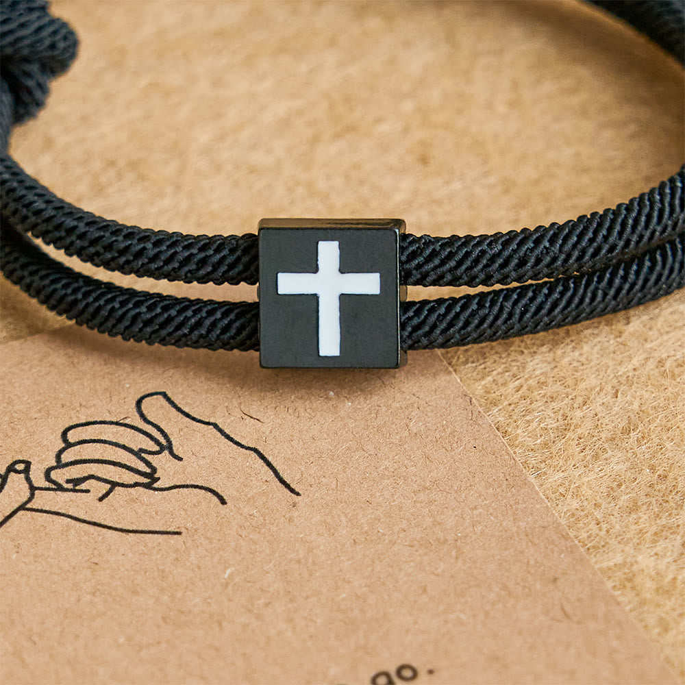 Milano Rope Cross Bracelet with Gift Card: Thoughtful Blessing for Baptism & Milestones