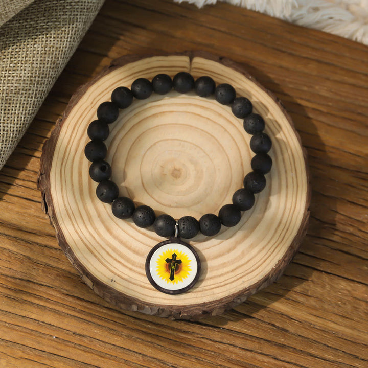 NFC-Enabled Natural Stone Bible Verse Bracelet: Tap to Receive Daily Jesus’ Word