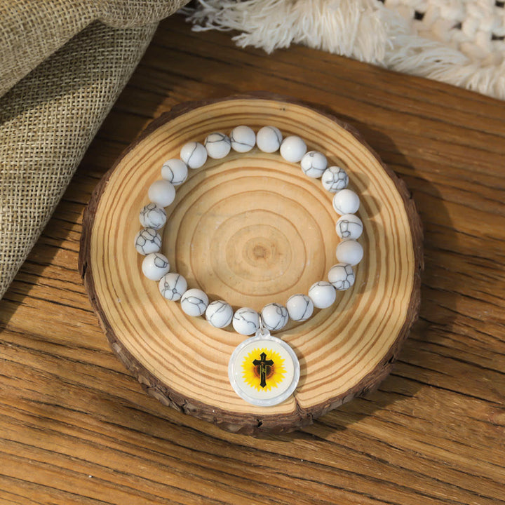 NFC-Enabled Natural Stone Bible Verse Bracelet: Tap to Receive Daily Jesus’ Word