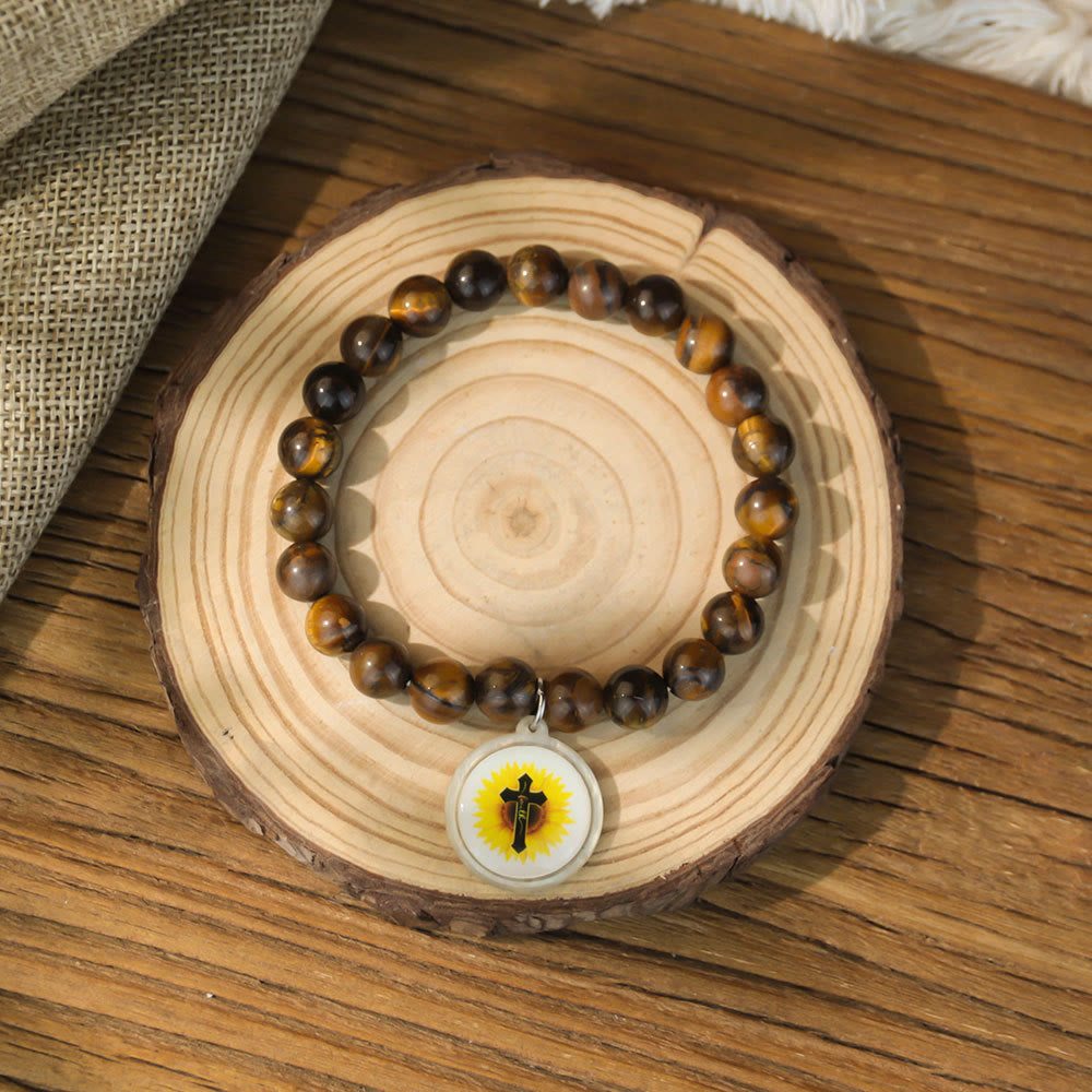 NFC-Enabled Natural Stone Bible Verse Bracelet: Tap to Receive Daily Jesus’ Word