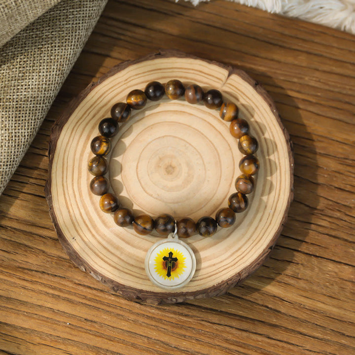 NFC-Enabled Natural Stone Bible Verse Bracelet: Tap to Receive Daily Jesus’ Word