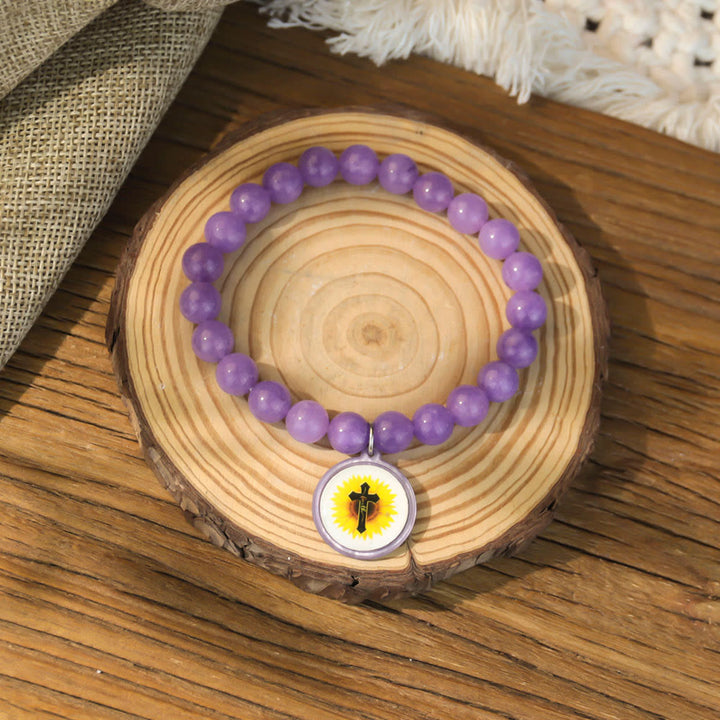 NFC-Enabled Natural Stone Bible Verse Bracelet: Tap to Receive Daily Jesus’ Word