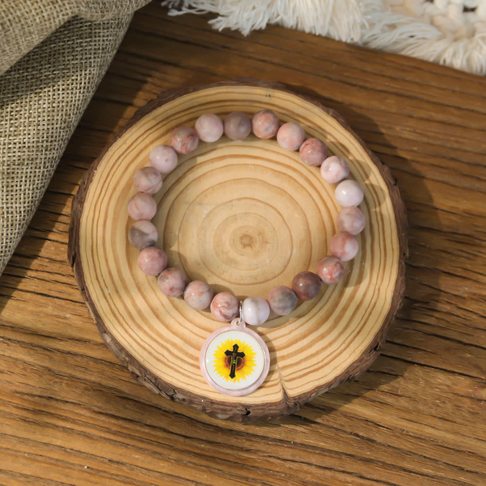 NFC-Enabled Natural Stone Bible Verse Bracelet: Tap to Receive Daily Jesus’ Word