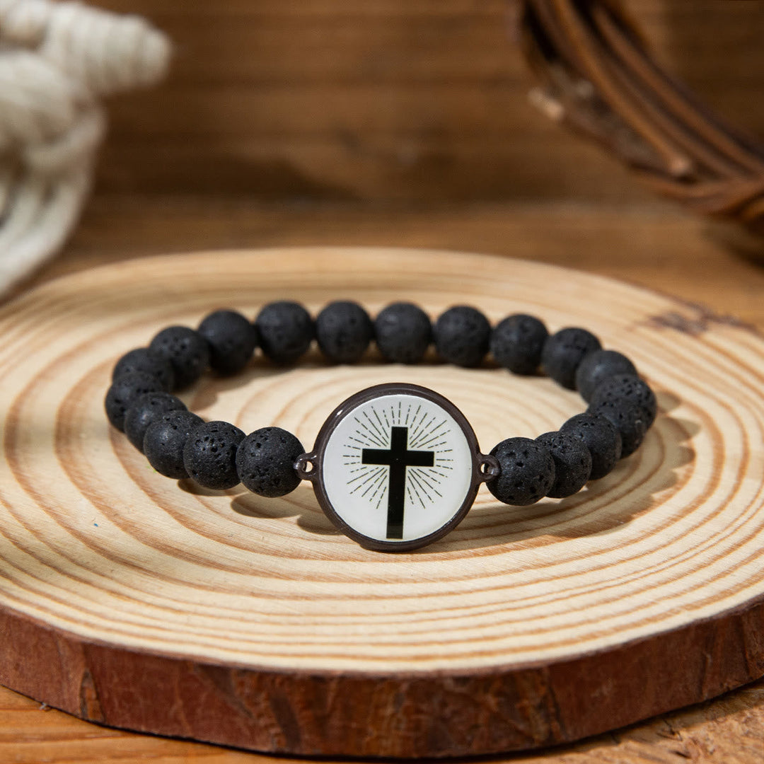 NFC-Enabled Natural Stone Bible Verse Bracelet: Tap to Receive Daily Jesus’ Word