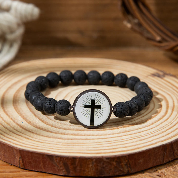 NFC-Enabled Natural Stone Bible Verse Bracelet: Tap to Receive Daily Jesus’ Word