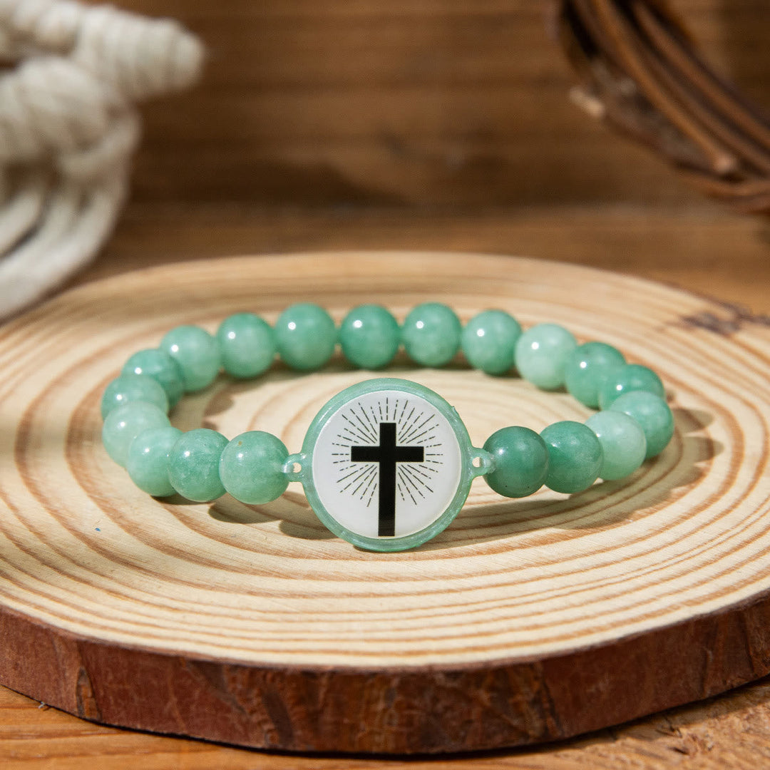 NFC-Enabled Natural Stone Bible Verse Bracelet: Tap to Receive Daily Jesus’ Word