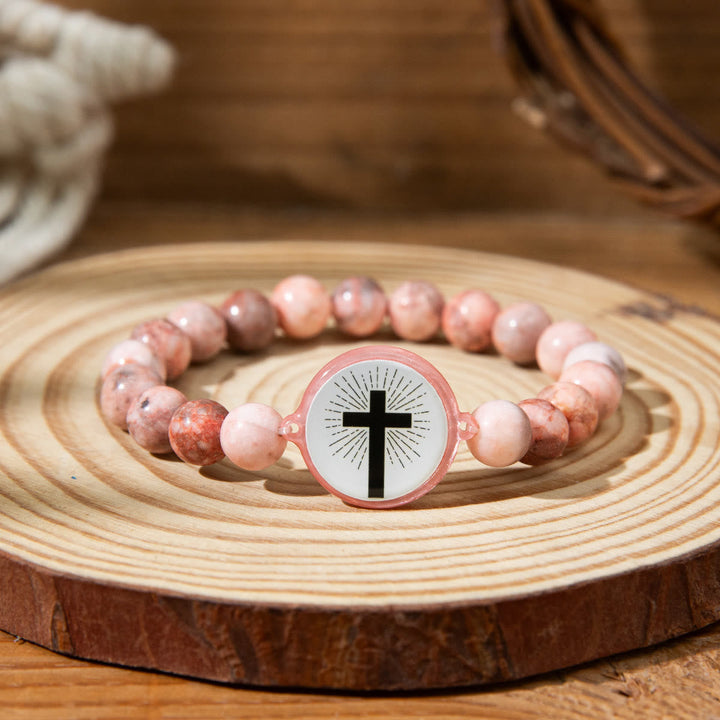 NFC-Enabled Natural Stone Bible Verse Bracelet: Tap to Receive Daily Jesus’ Word