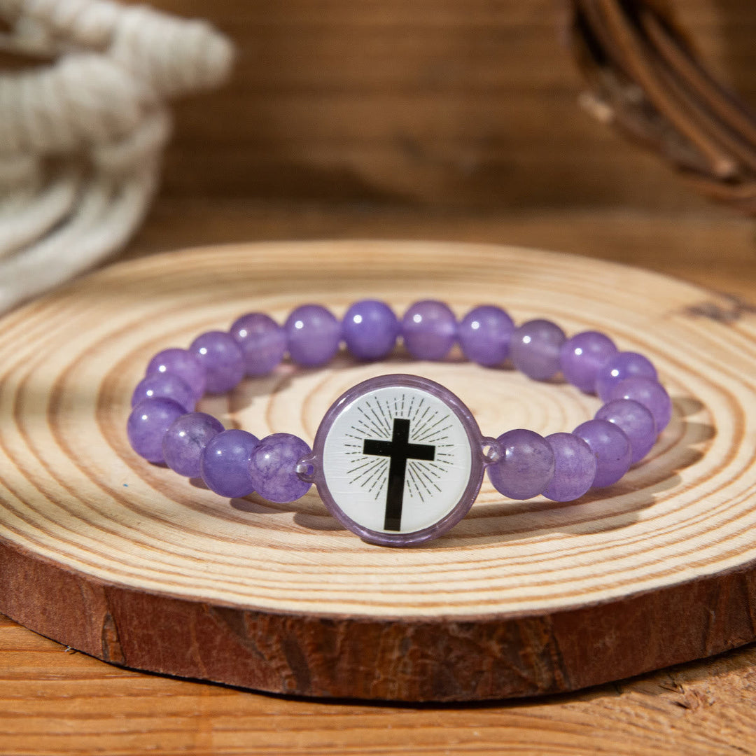 NFC-Enabled Natural Stone Bible Verse Bracelet: Tap to Receive Daily Jesus’ Word
