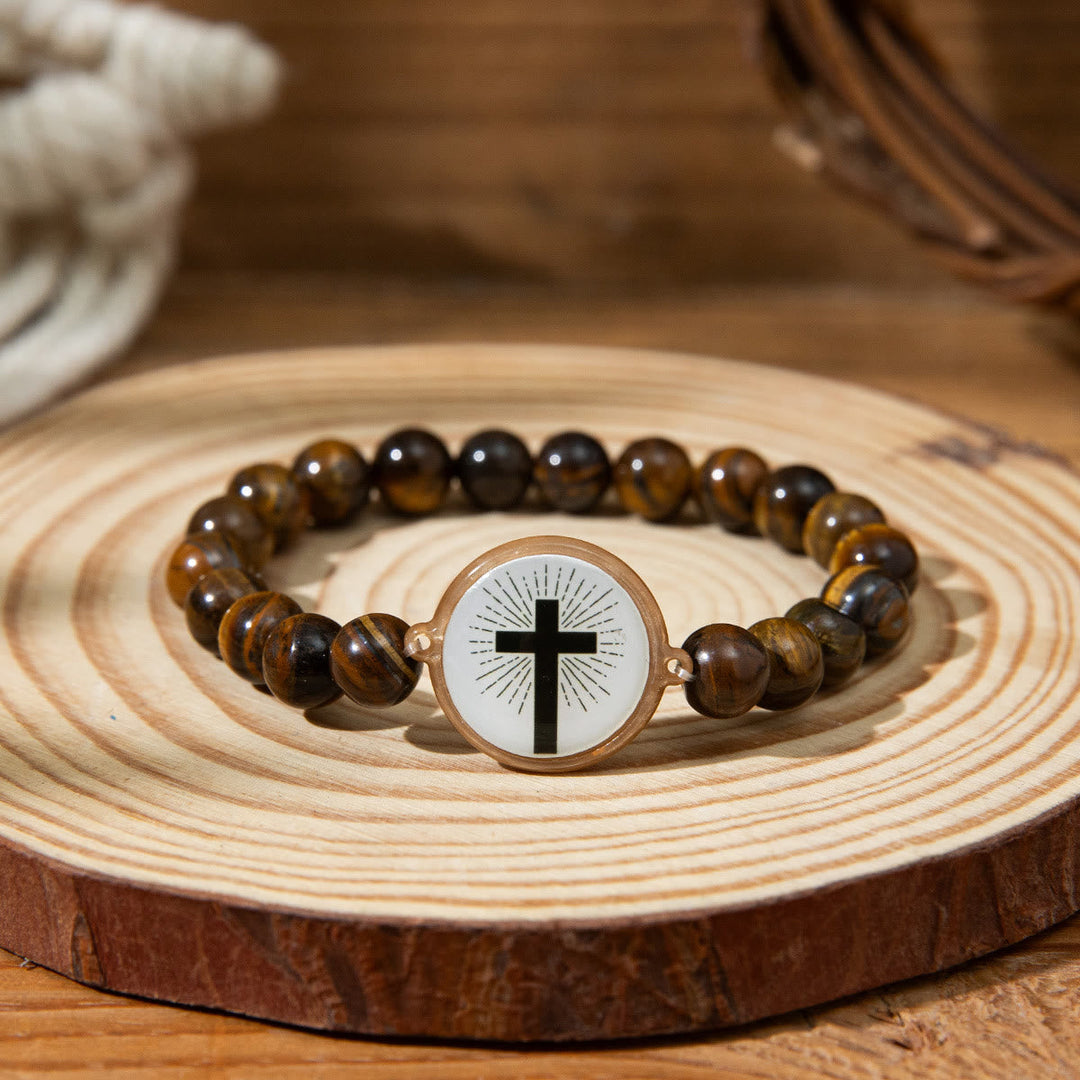 NFC-Enabled Natural Stone Bible Verse Bracelet: Tap to Receive Daily Jesus’ Word