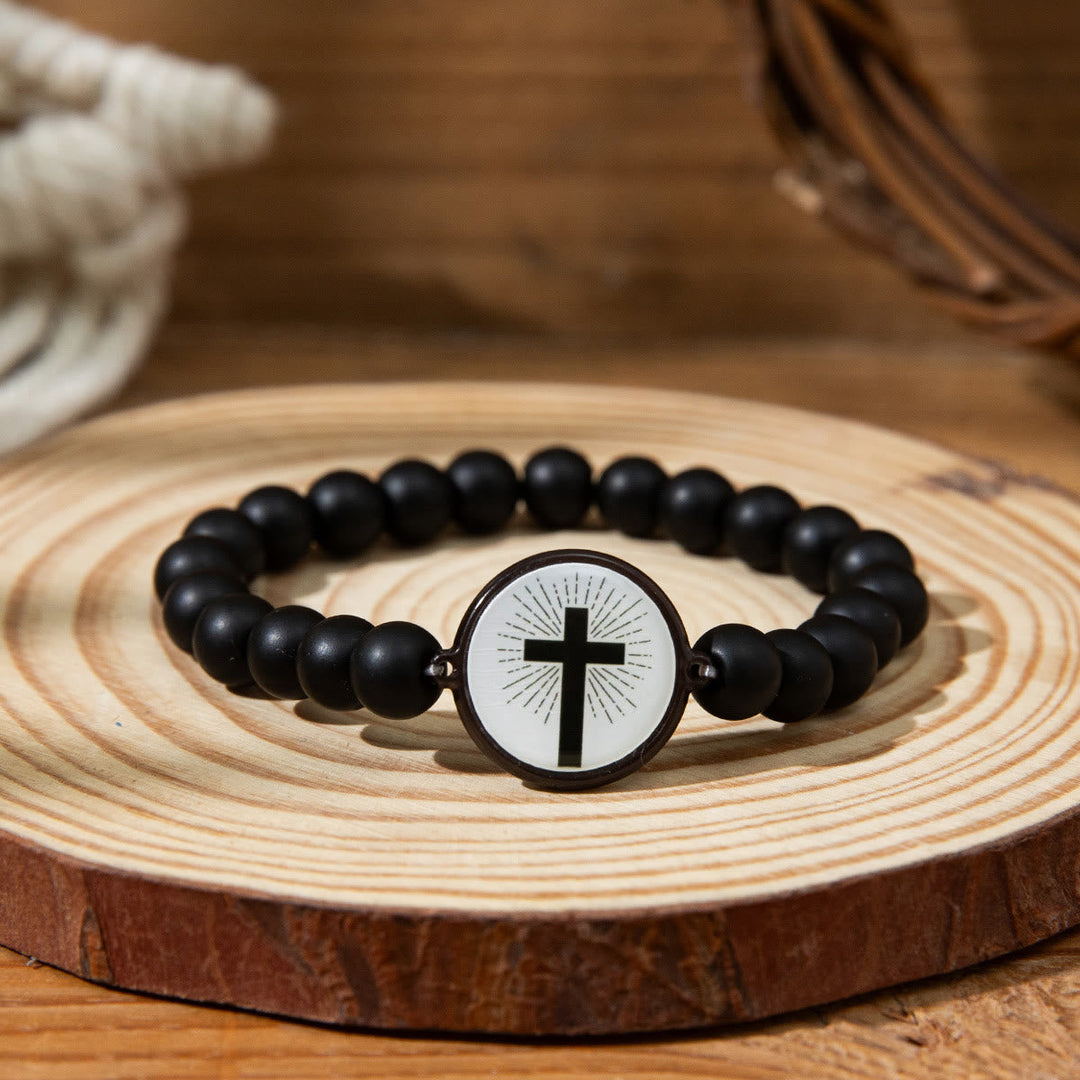 NFC-Enabled Natural Stone Bible Verse Bracelet: Tap to Receive Daily Jesus’ Word