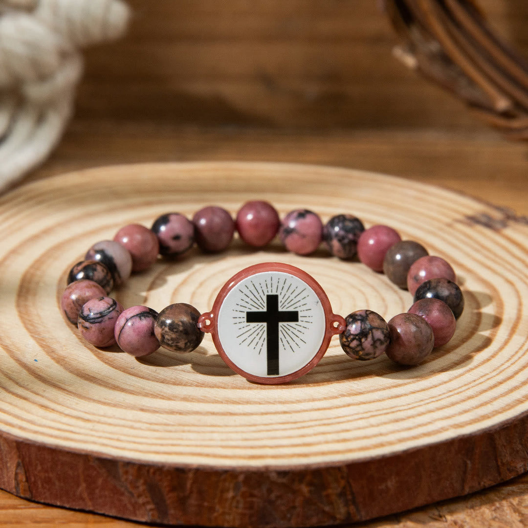 NFC-Enabled Natural Stone Bible Verse Bracelet: Tap to Receive Daily Jesus’ Word
