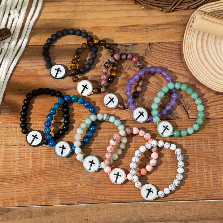 NFC-Enabled Natural Stone Bible Verse Bracelet: Tap to Receive Daily Jesus’ Word