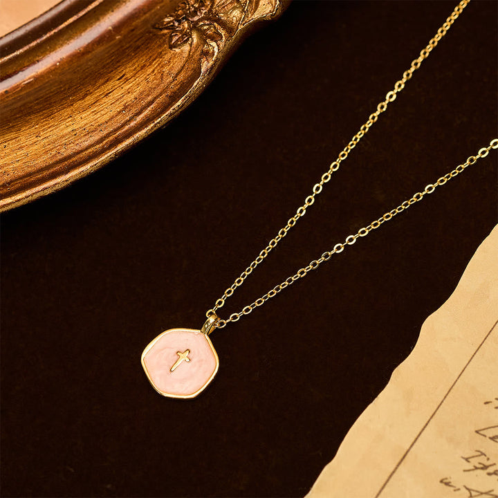 Geometric Cross Pendant Necklace in Pastel Hues