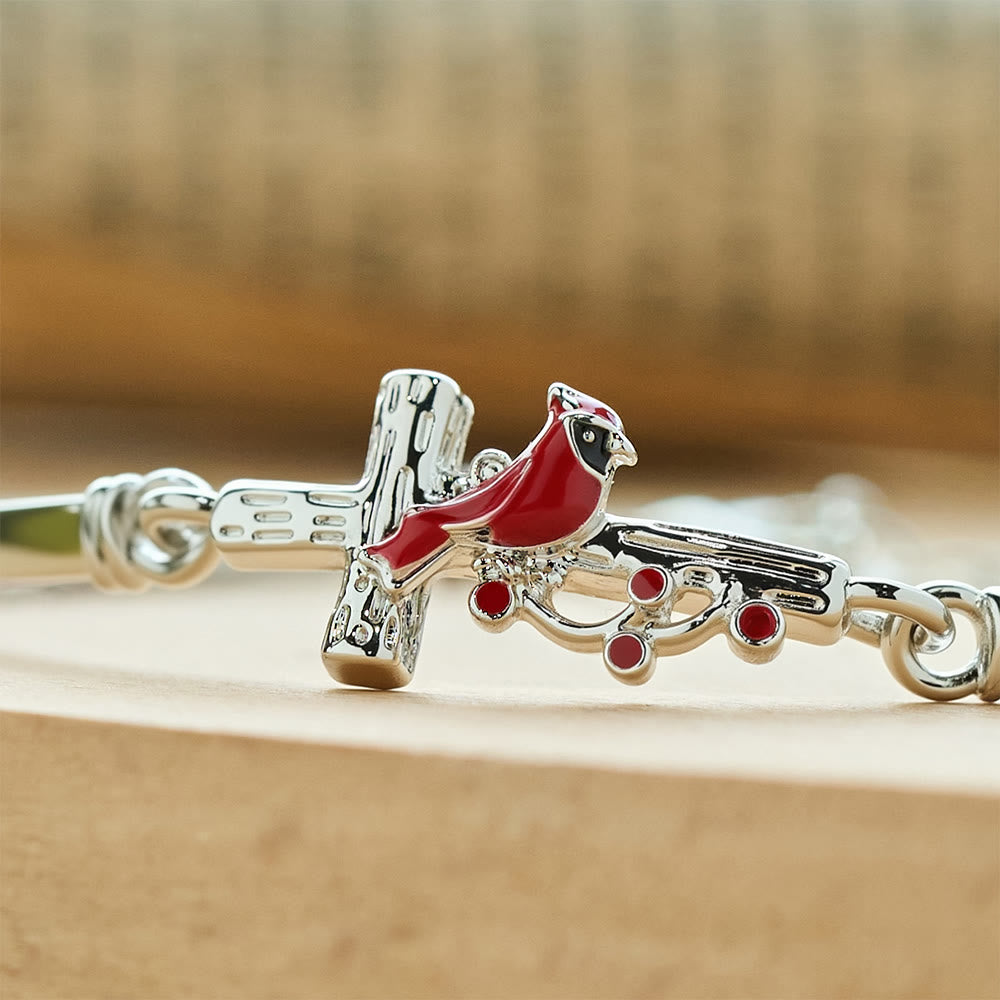 Cross Cardinal Adjustable Red Bird Bracelet