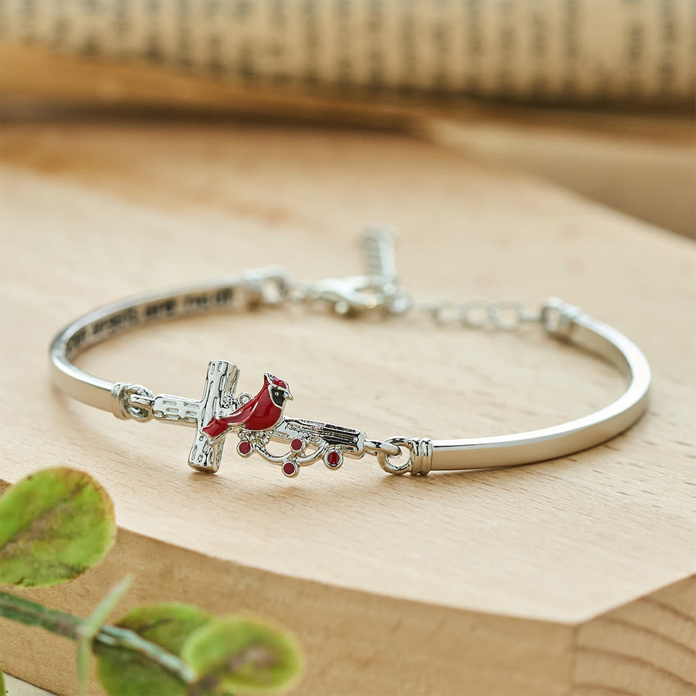 Cross Cardinal Adjustable Red Bird Bracelet
