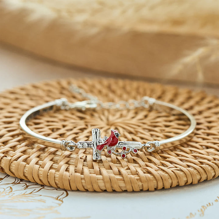 Cross Cardinal Adjustable Red Bird Bracelet