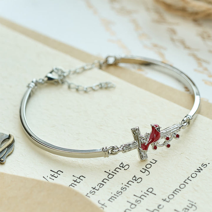 Cross Cardinal Adjustable Red Bird Bracelet
