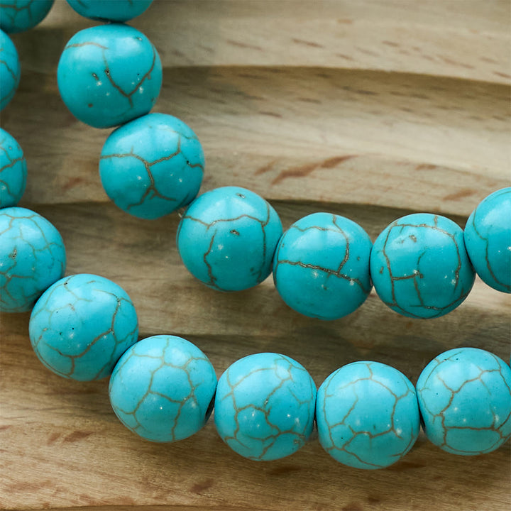 10mm Turquoise Beads Christian Cross Bracelet