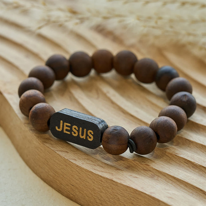 Jesus Wooden Bracelet  Jewelry Gifts