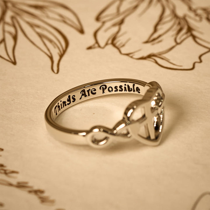 Heart Cross Faith - Bonded Ring: With God, All Things Are Possible