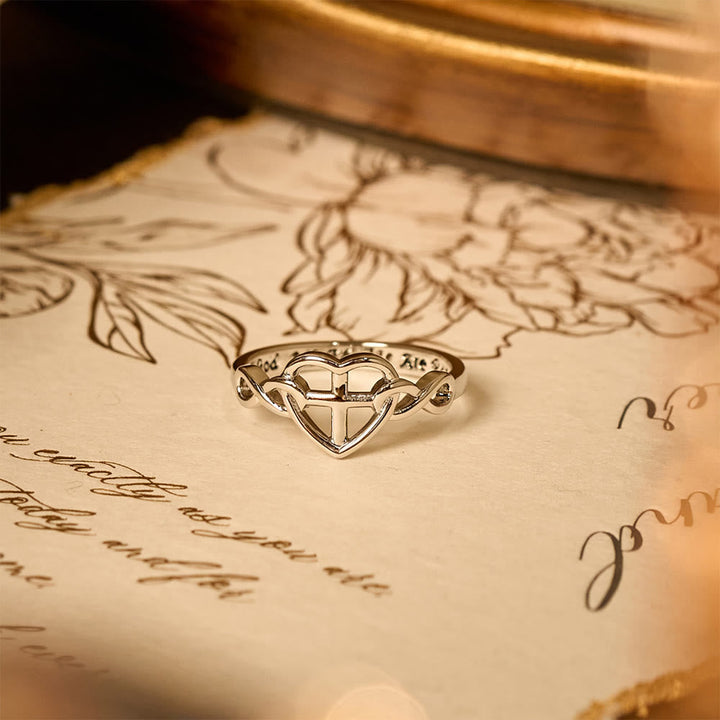 Heart Cross Faith - Bonded Ring: With God, All Things Are Possible